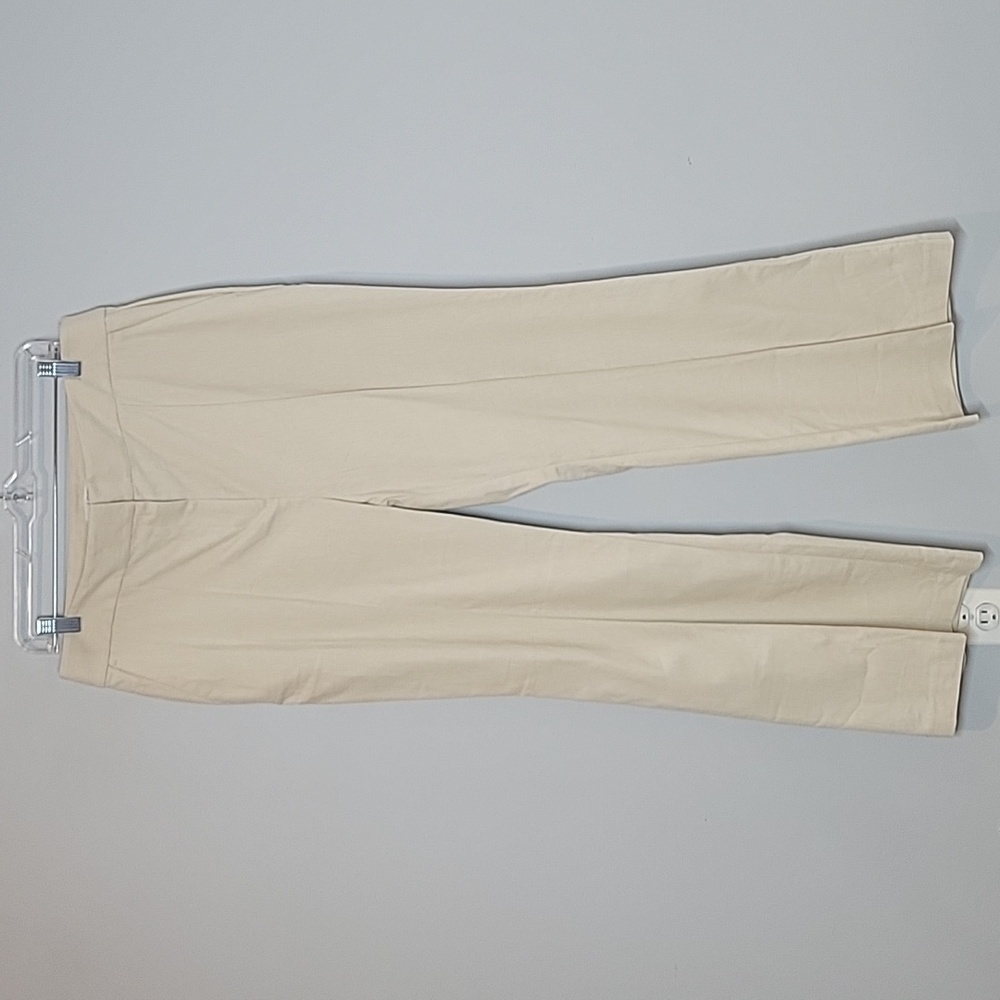Loft Linen Flare Pants in Twill Cream 14 petite new